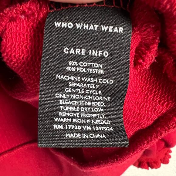 Who What Wear Red Crewneck Mockneck Ruffle Sweater Size L - Picture 7 of 8